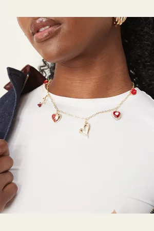 DesignB London Collar con charms de corazones de -Plateado
