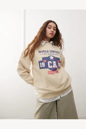 Daisy Street Sudadera beis extragrande con estampado gráfico "1992" de -Beis neutro