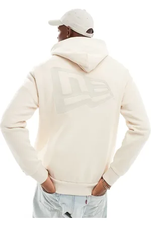 New Era Sudadera color con capucha y estampado de logo en la espalda de -Blanco