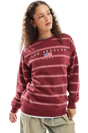 Daisy Street Sudadera a rayas rosas con bordado "LA" de -Multicolor