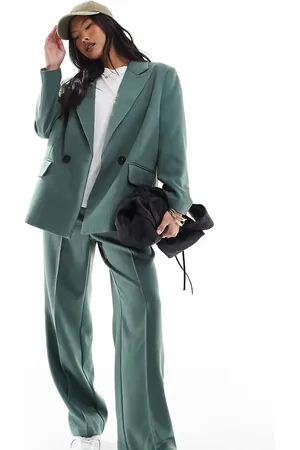 VERO MODA Americana de sastre oscuro con patrón de espiga de (parte de un conjunto)