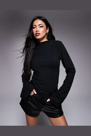ASOS Body con mangas acampanadas de canalé de