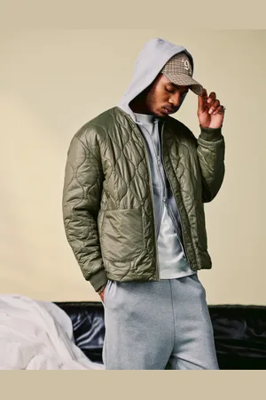 ASOS Chaqueta caqui extragrande con diseño de forro guateado de