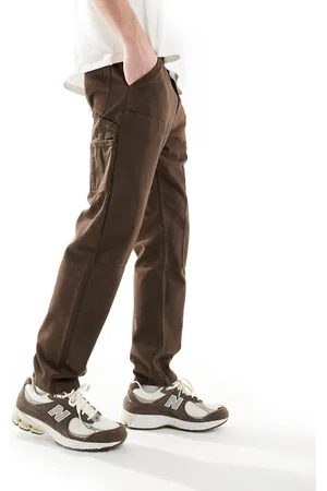 Another Influence Pantalones marrones utilitarios de estilo carpintero y pernera recta de