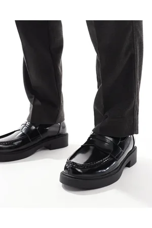ASOS Mocasines negros con suela gruesa de