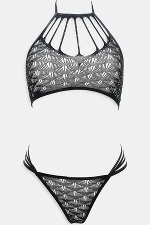 Ann Summers Conjunto con abertura en la entrepierna y detalle de tiras de encaje Roxie de