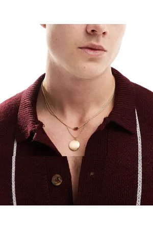ASOS Pack de 2 collares en tono pulido con guardapelos de