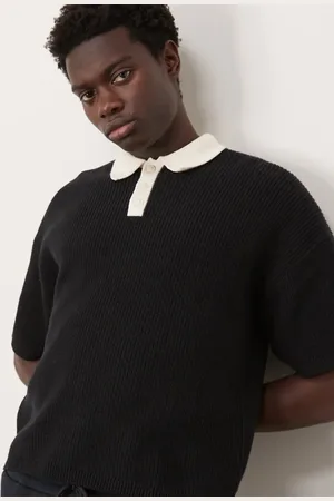 ASOS Polo de mangas 3/4 y corte cuadrado holgado de punto de -Marrón