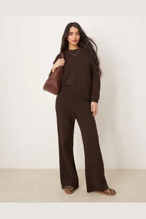 New Look Pantalones marrones de punto de (parte de un conjunto)