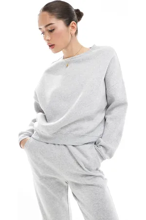 ONLY Sudadera gris claro melange con cuello redondo de (parte de un conjunto)