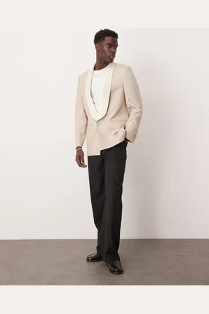 ASOS Americana de esmoquin color de corte estándar de jacquard de -Neutro