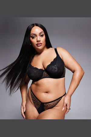 ASOS Sujetador con aros y estampado de leopardo de encaje Naomi de ASOS DESIGN Curve-Multicolor