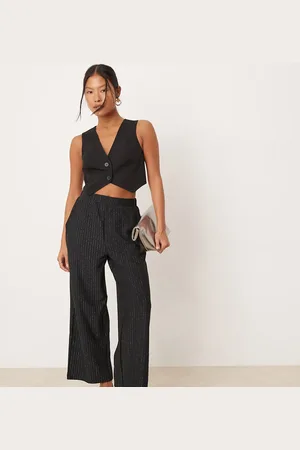 JDY Pantalones negros de pernera ancha de