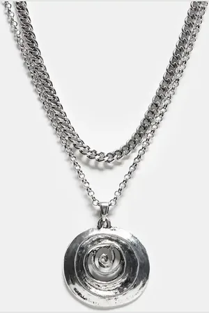 Reclaimed Collar de 2 hileras unisex con colgante de