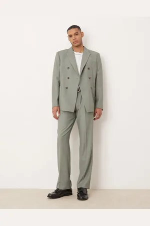 ASOS Pantalones de traje de pernera recta de tejido texturizado de