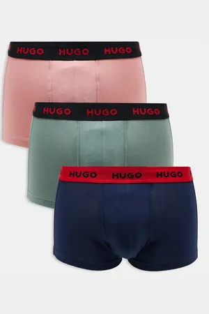 HUGO BOSS Pack de 3 calzoncillos de color rosa, azul y verde con cinturillas en contraste de HUGO Bodywear