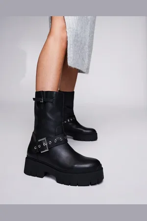 HUGO BOSS Botas biker negras con suela gruesa Kris de