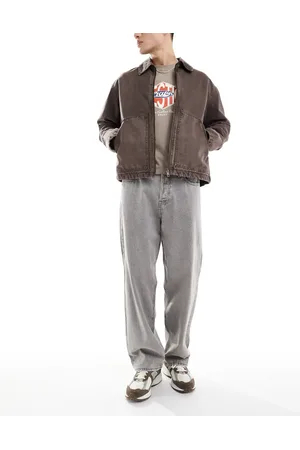 JACK & JONES Vaqueros holgados con lavado gris claro Alex de