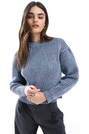 ASOS Jersey plisado con cuello redondo y detalle en las mangas de