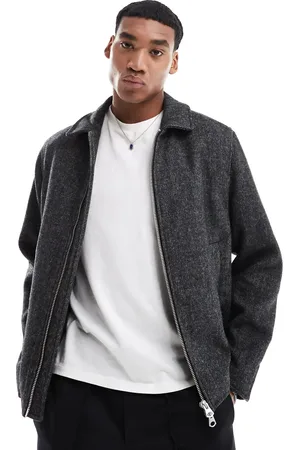 River Island Chaqueta con cremallera de tejido efecto lana de