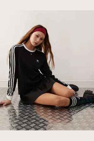 adidas Camiseta negra de manga larga de estilo años 90 Adicolor de