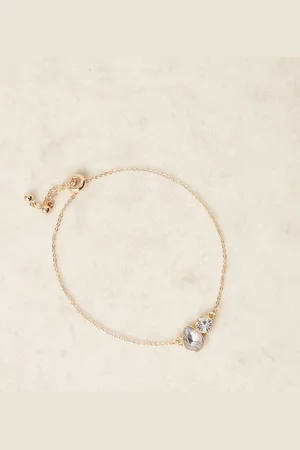 ASOS Pulsera dorada con cierre ajustable y detalle de cristal de