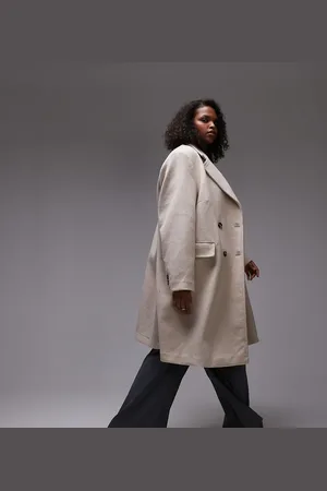 MANGO Abrigo con doble botonadura de lana de Curve