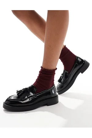 Schuh Mocasines negros con borlas Lawton de