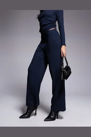 River Island Pantalones texturizados de pernera ancha suelta de