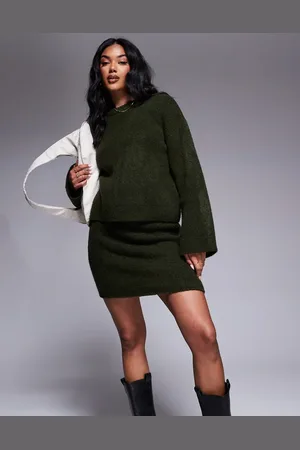 ASOS Jersey caqui extragrande con mangas anchas y acabado mullido de (parte de un conjunto)-Verde