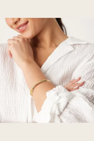 ASOS Pulsera rígida con detalle retorcido chapada en oro de 14 quilates de