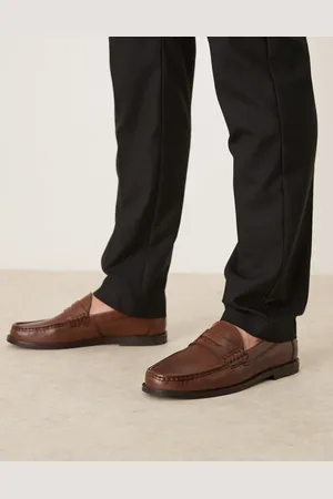 ASOS Mocasines Penny color de cuero de -Marrón