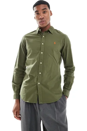 Ralph Lauren Camisa Oxford de corte slim con logo de hilo tintado de
