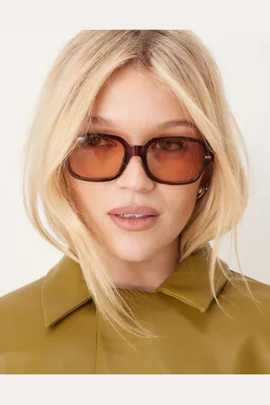 ASOS Gafas de sol marrones rectangulares con lentes naranjas de
