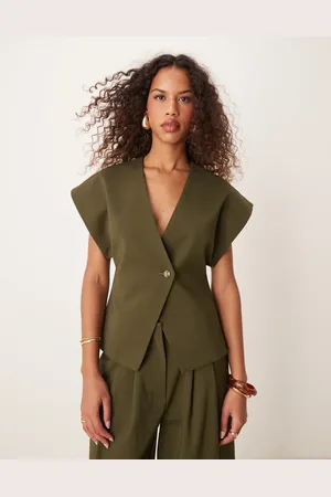 ASOS Chaleco verde con detalle de cincha de (parte de un conjunto)