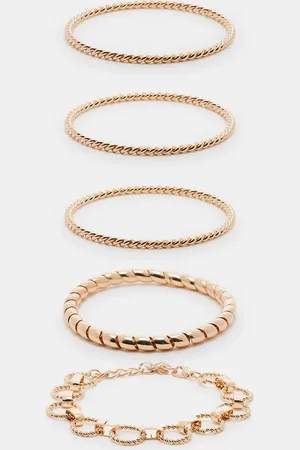 Aldo Pack de 5 pulseras doradas de cadenas variadas Talobarel de