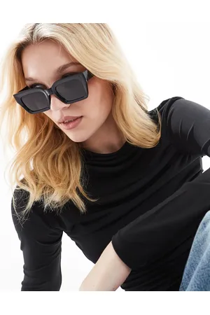 ASOS Gafas de sol negras con montura cuadrada biselada de