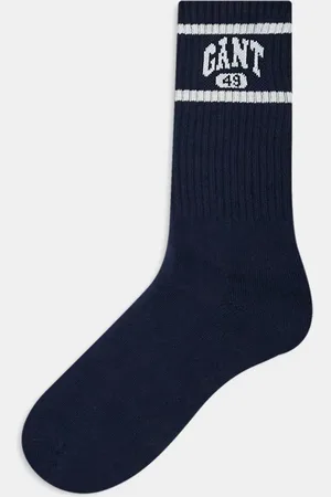 GANT Calcetines deportivos azul marino con logo 1949 de