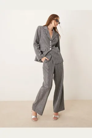 Y.A.S Pantalones de sastre plateados de talle alto con acabado efecto purpurina de (parte de un conjunto)