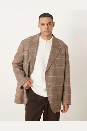 ASOS Americana a cuadros de corte holgado extragrande de