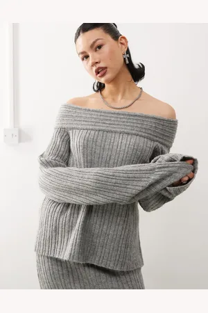 COLLUSION Jersey con escote Bardot de canalé de (parte de un conjunto)