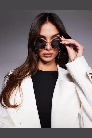 ASOS Gafas de sol de metal con montura hexagonal y lentes polarizadas de