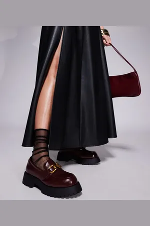 River Island Mocasines burdeos con suela gruesa de -Rojo