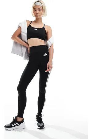 adidas Leggings largos negros básicos con detalle de 3 rayas Essentials de adidas Training