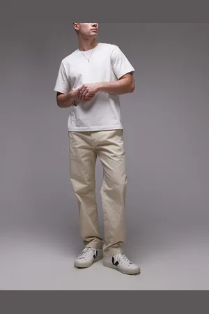 MANGO Pantalones de sastre claro de corte estándar con cordón ajustable de -Neutro