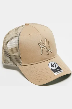 47 Brand Gorra de camionero color topo con logo en contraste de los NY Yankees Clean Up de -Neutro
