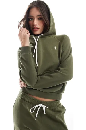 Ralph Lauren Sudadera verde oscuro con capucha y logo de (parte de un conjunto)