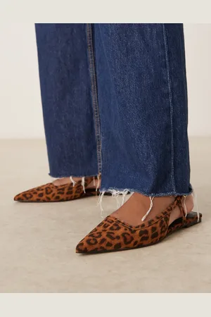 ASOS Bailarinas destalonadas con estampado de leopardo de antelina Lorraine de -Multicolor