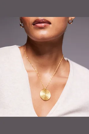 8 Other Reasons Gargantilla con colgante circular chapada en oro de 18 quilates de