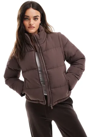Threadbare Chaqueta corta acolchada con cremallera y mangas extraíbles de